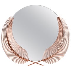 Miroir de taille moyenne Sunset en laiton cuivré par Nika Zupanc, Ghidini 1961