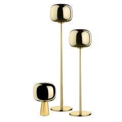 Ghidini 1961 Große Dusk Dawn Stehlampe aus Messing und Metallic-Glas von Branch