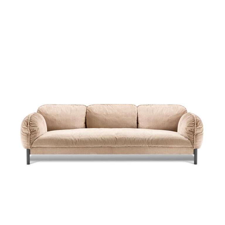 Soft and welcoming, this sofa is inspired by the 1970s; a decade that changed our culture forever through freedom and self-discovery. The Sofa invites you to a world of fantasy where you can indulge in the comfort and coziness of your passions.