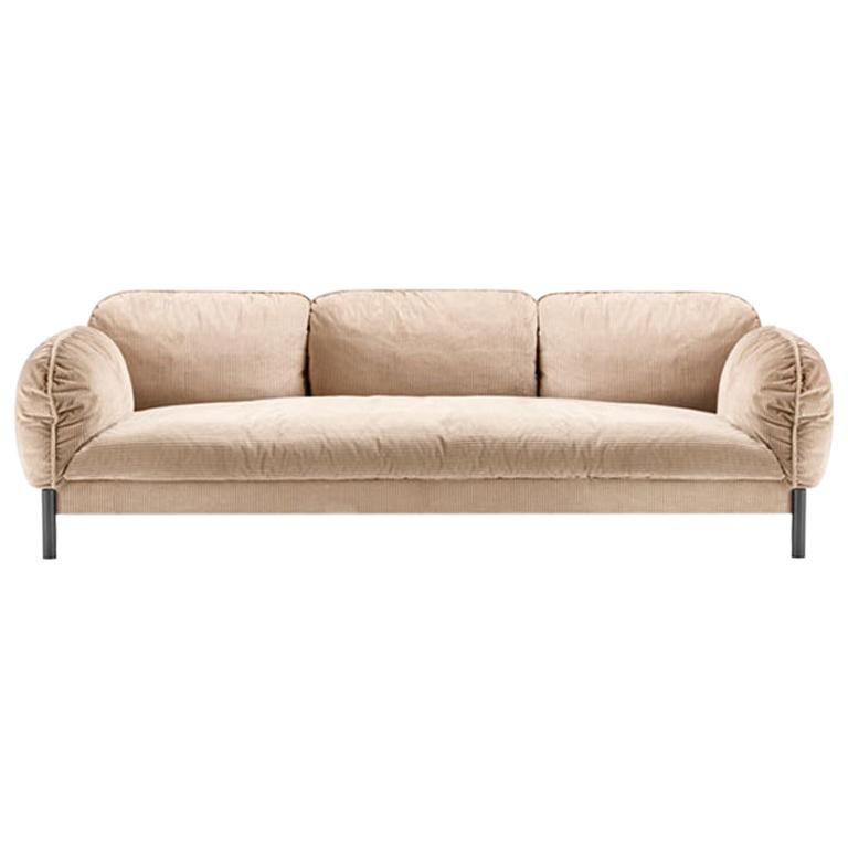 Ghidini 1961 Tarantino 3-Seat Sofa in Beige Cord Fabric by L. Bozzoli For  Sale at 1stDibs | beige cord couch, sofa cord beige, cord couch beige