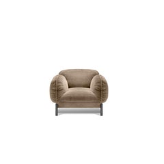 Ghidini 1961 Poltrona Tarantino in Tessuto Corde Beige con Ottone di L. Bozzoli