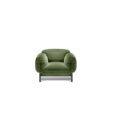 Ghidini 1961 Tarantino Armchair in Green Cord Fabric with Brass by L. Bozzoli