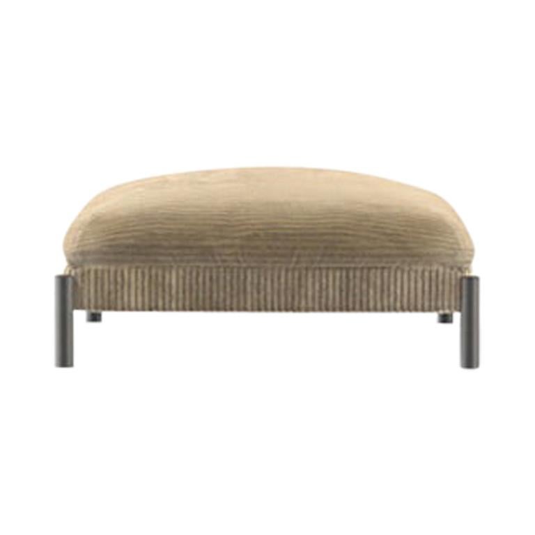 Ghidini 1961 Tarantino Ottoman in Beige Fabric with Black Base by L. Bozzoli For Sale