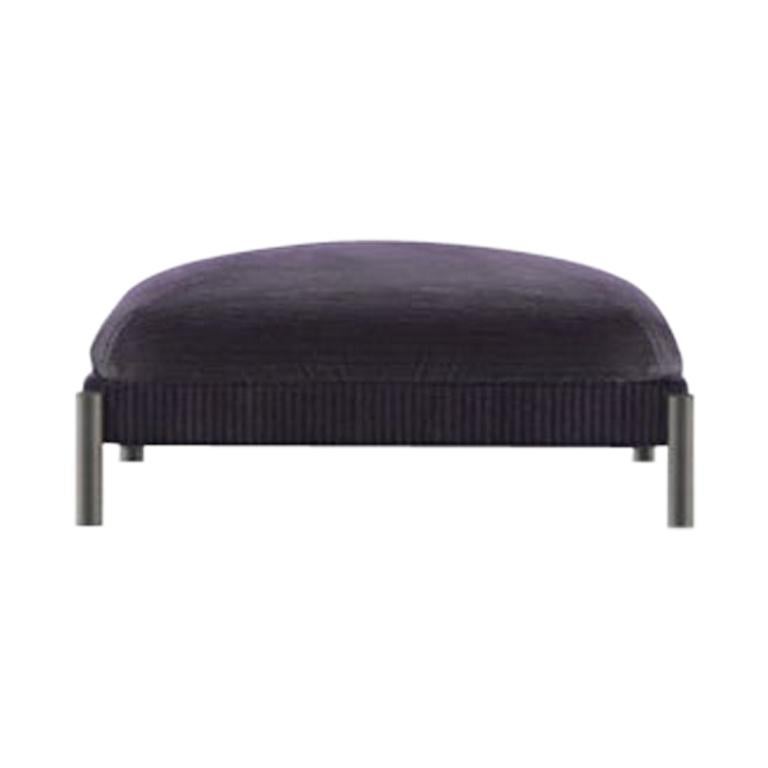 Ghidini 1961 Tarantino Ottoman in Purple Fabric with Black Base by L. Bozzoli For Sale