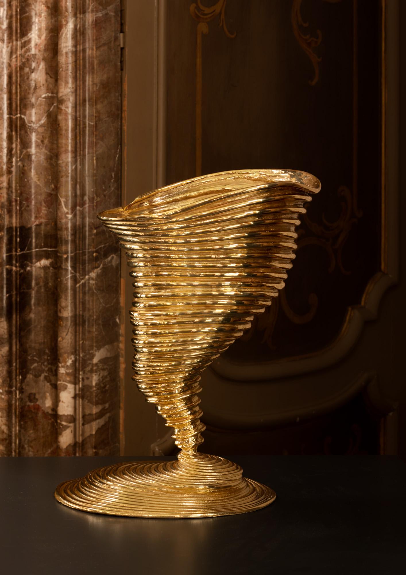 Ghidini 1961 Tornado Sculptural Vase in Bronze by Campana Brothers In New Condition For Sale In Villa Carcina, IT