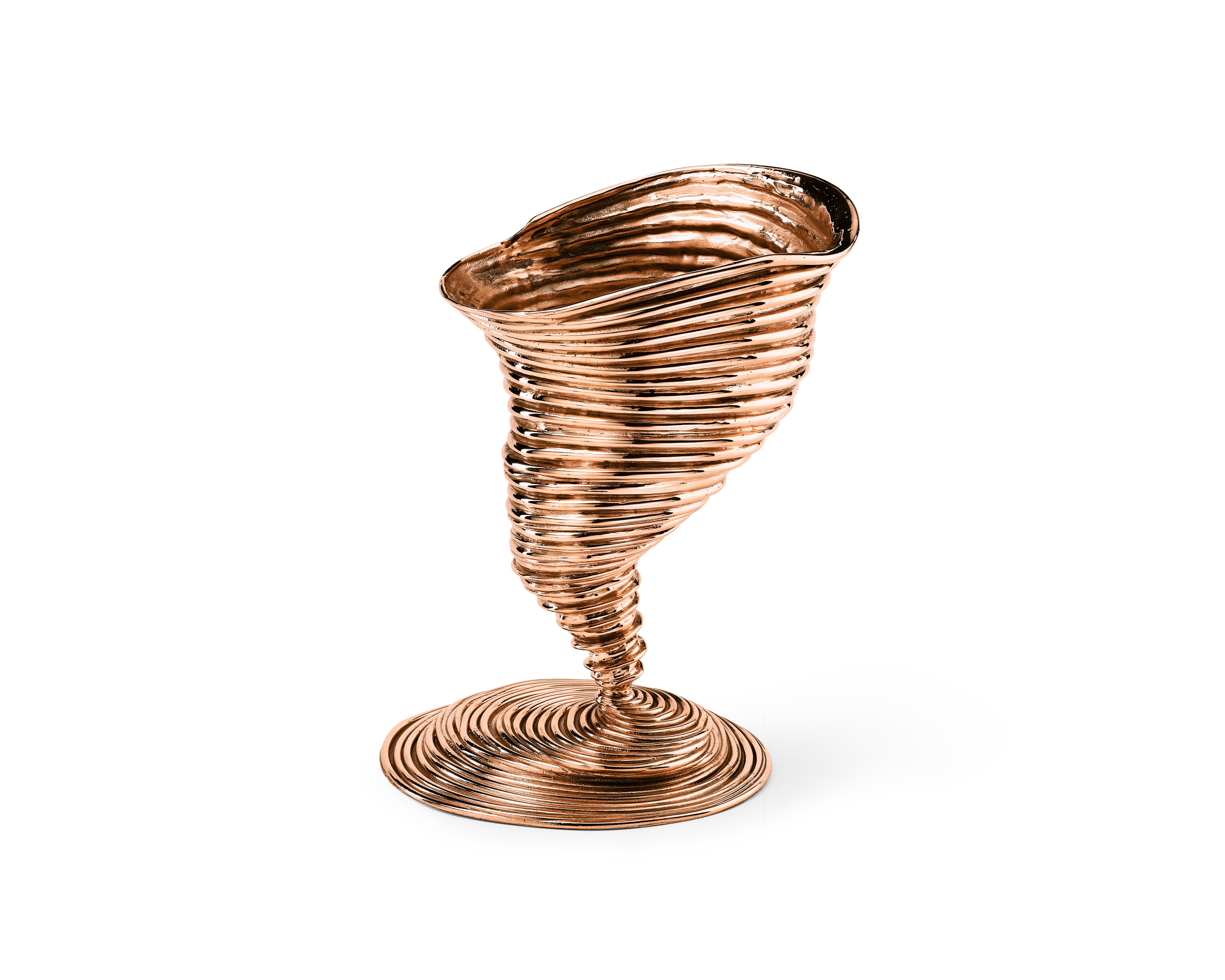 Moderno Vaso Ghidini 1961 Tornado in ottone lucido di Campana Brothers in vendita