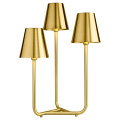 Lampada da tavolo Ghidini 1961 Trio in ottone satinato di Aldo Cibic