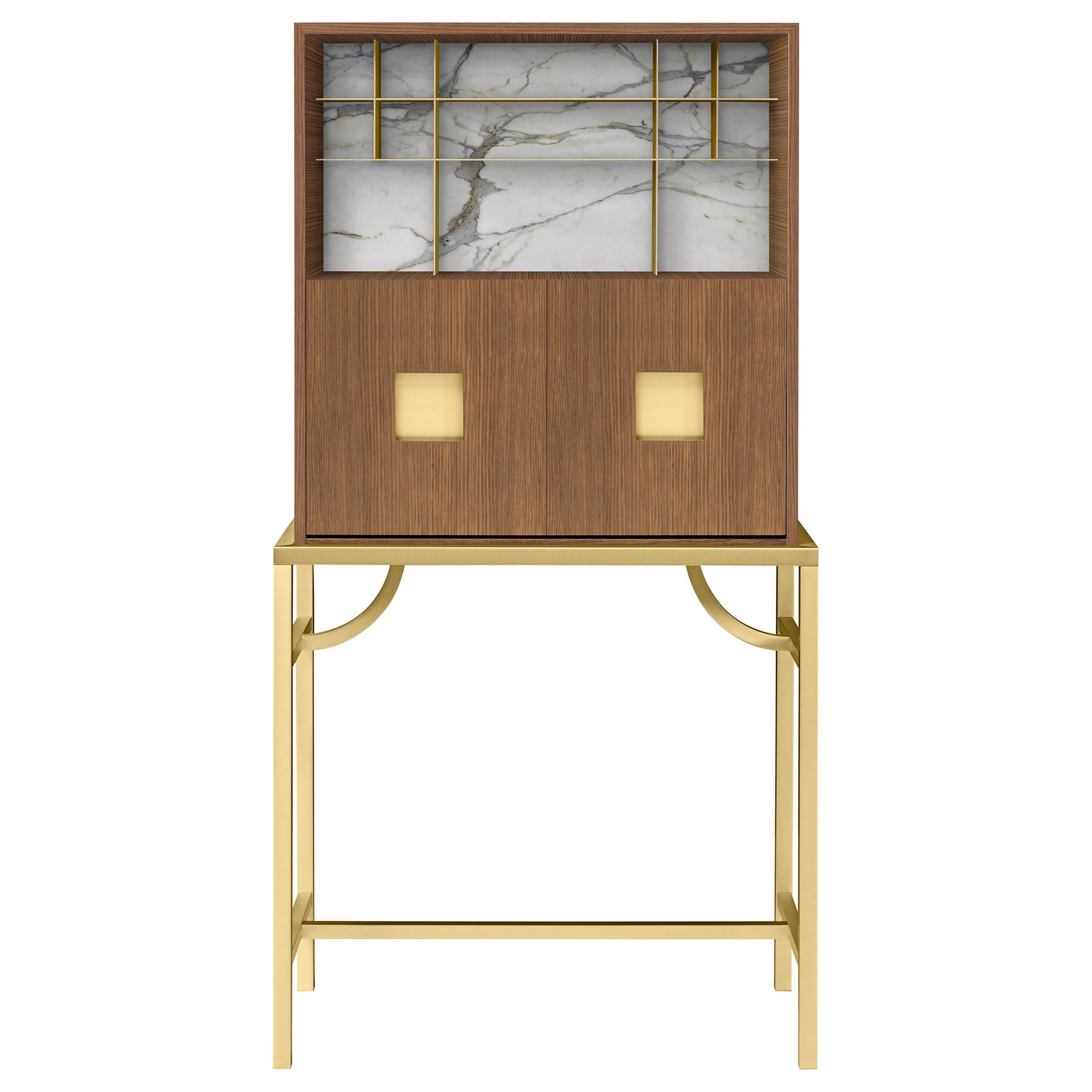 Ghidini 1961 Zuan Large Cabinet in Oak and Calacatta Marble by P.Rizzatto For Sale