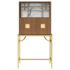 Ghidini 1961 Zuan Large Cabinet in Oak and Calacatta Marble by P.Rizzatto