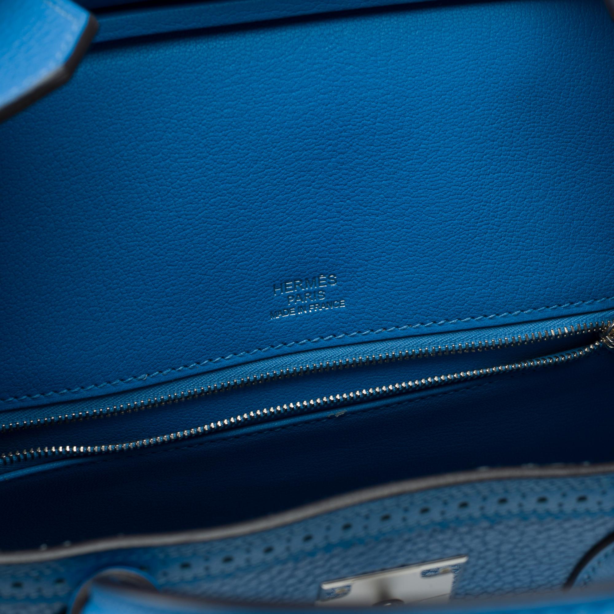 Ghillies Limited Edition Hermes Birkin 30 handbag in Paradis Blue leather, PHW For Sale 3
