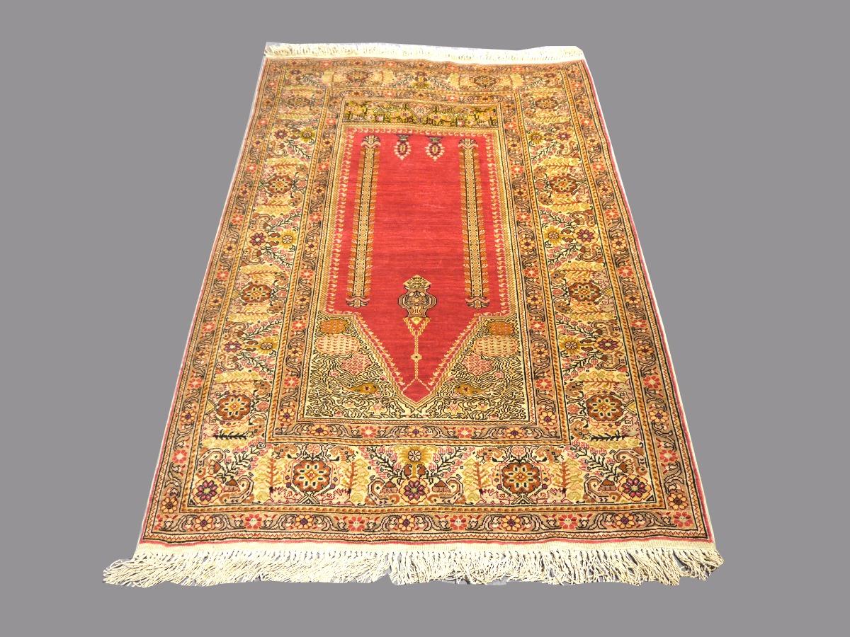 Ghiordes Teppich Seidengebet Türkischer Wandteppich 4