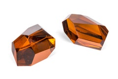 Ghiro Handcrafted and Signed Faceted Crystal Glass Sculptures, Italy 2017