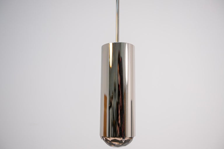 Ghirò Studio Italian Pendant in Brass and Pink Art Glass, 2020 For Sale 5
