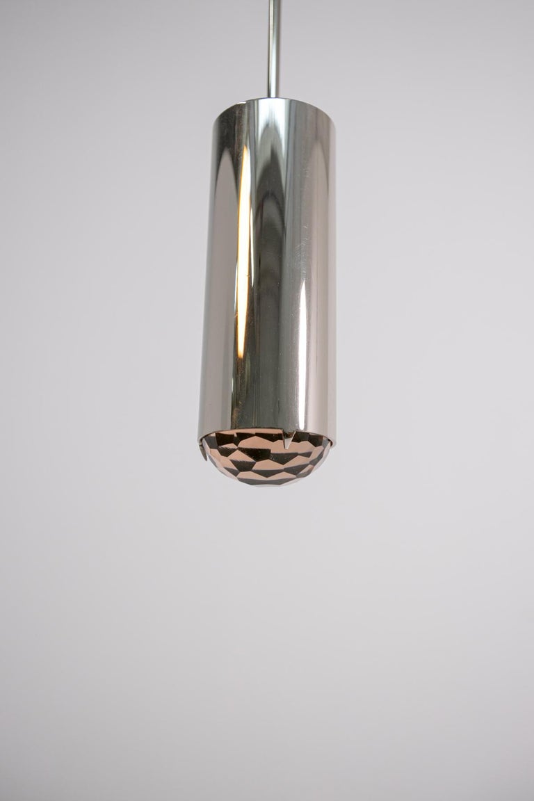 Ghirò Studio Italian Pendant in Brass and Pink Art Glass, 2020 For Sale 6
