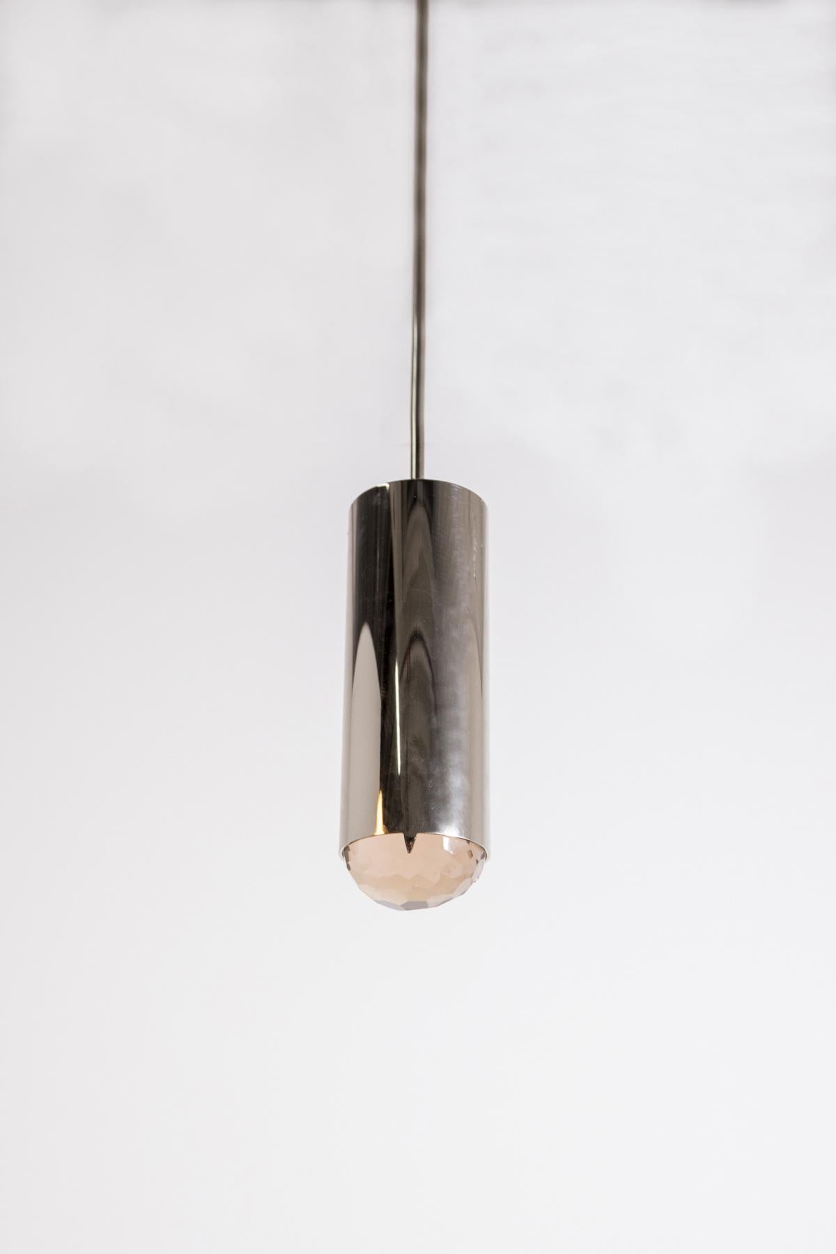 Modern Ghirò Studio Italian Pendant in Brass and Pink Art Glass, 2020 For Sale