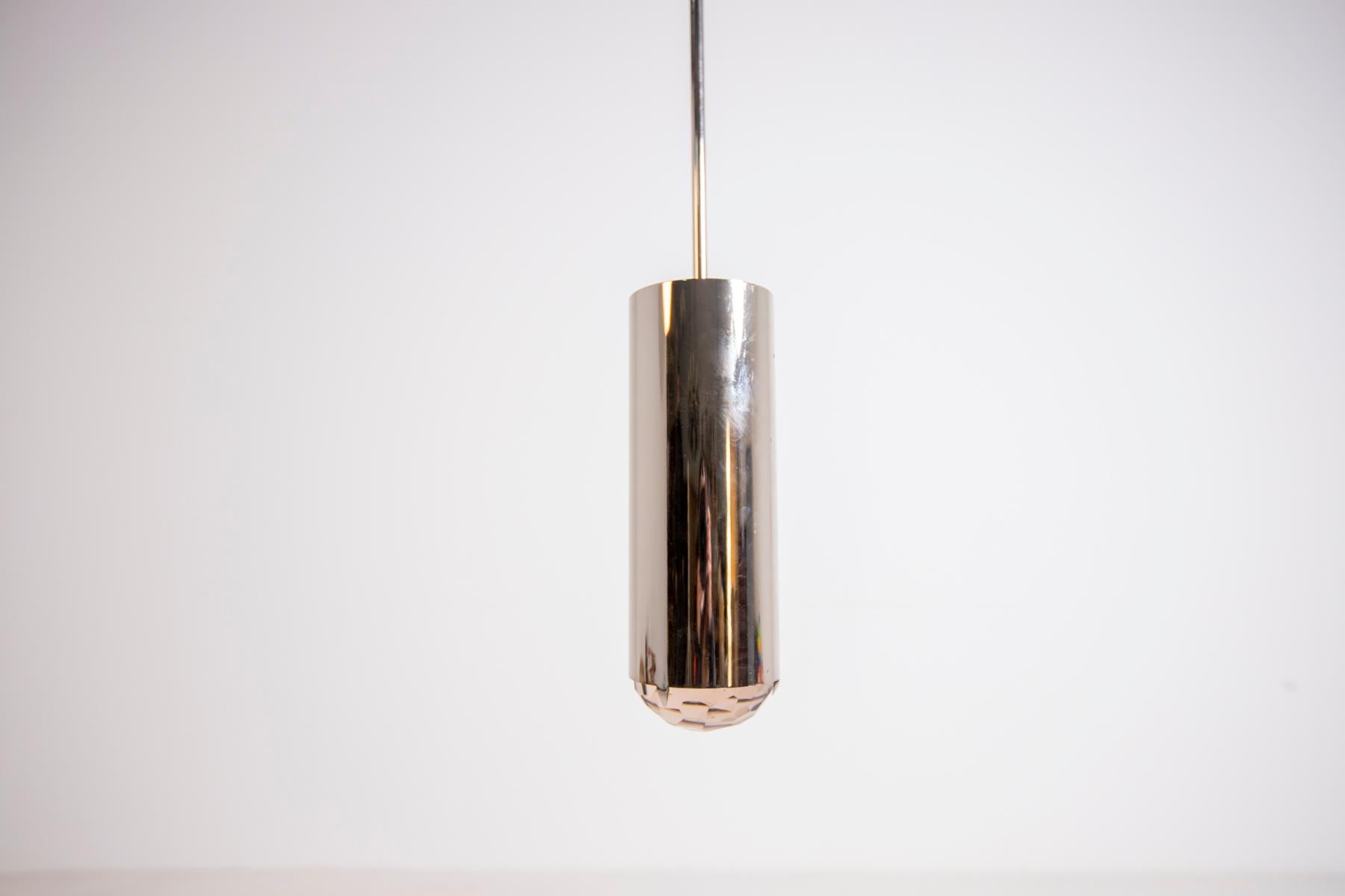 Ghirò Studio Italian Pendant in Brass and Pink Art Glass, 2020 For Sale 3