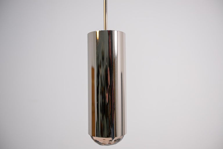 Ghirò Studio Italian Pendant in Brass and Pink Art Glass, 2020 For Sale 4