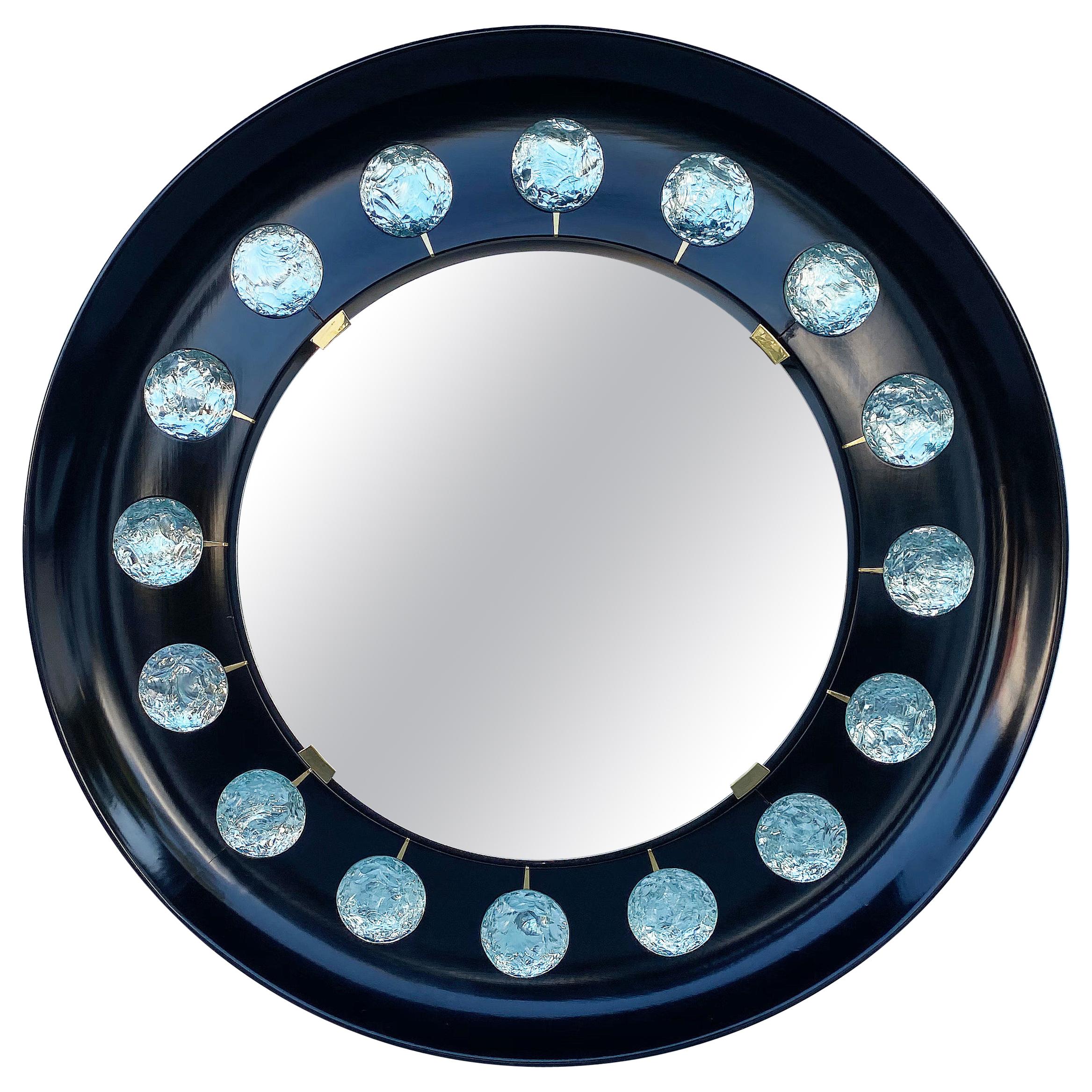 Ghiro Studio 'Italy' Circular Wall Mirror with Art Glass Embellishments