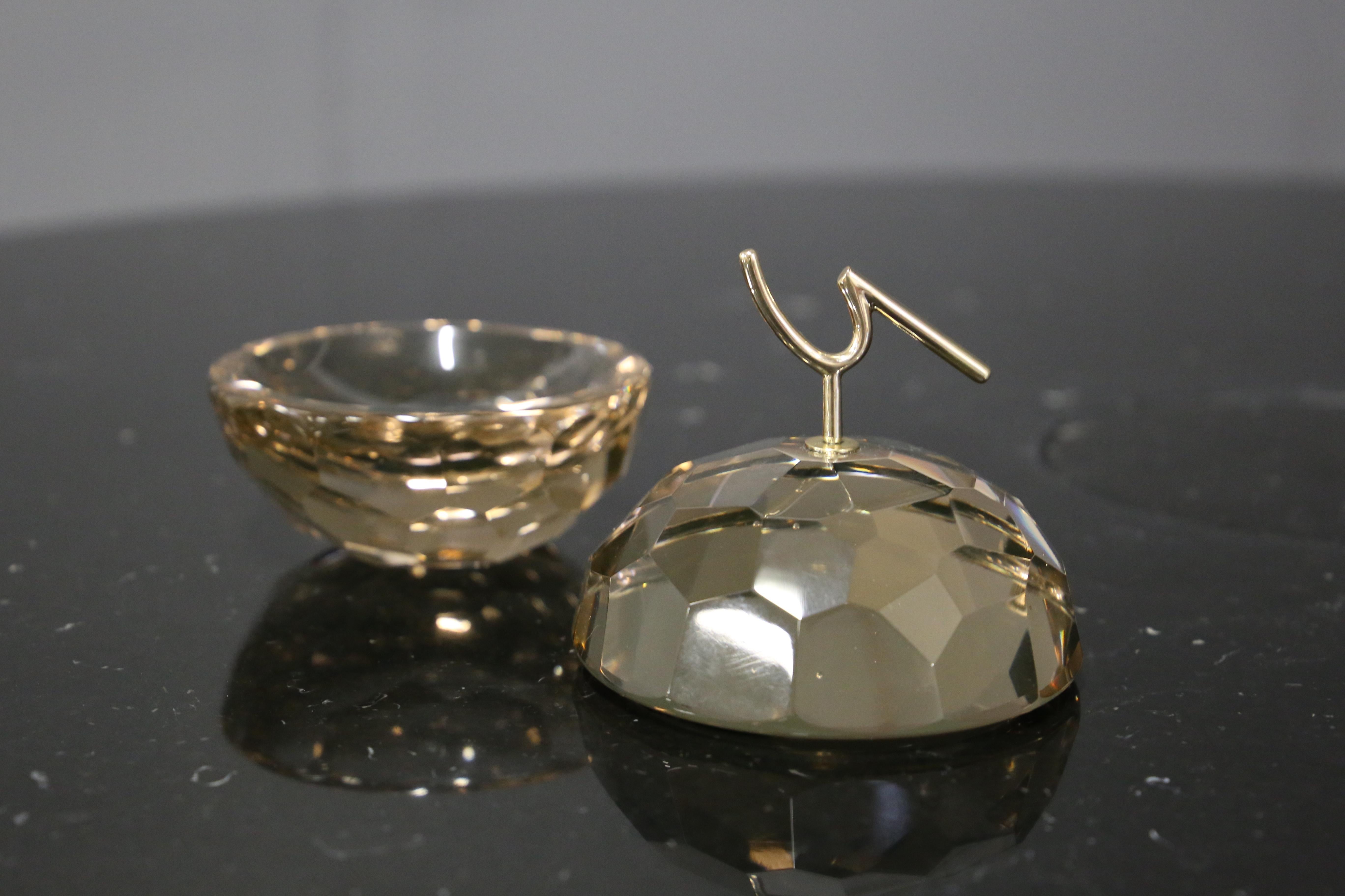Ghir Studio Rosa Juwelenschachtel aus Messing und Glas im Zustand „Gut“ im Angebot in Milano, IT