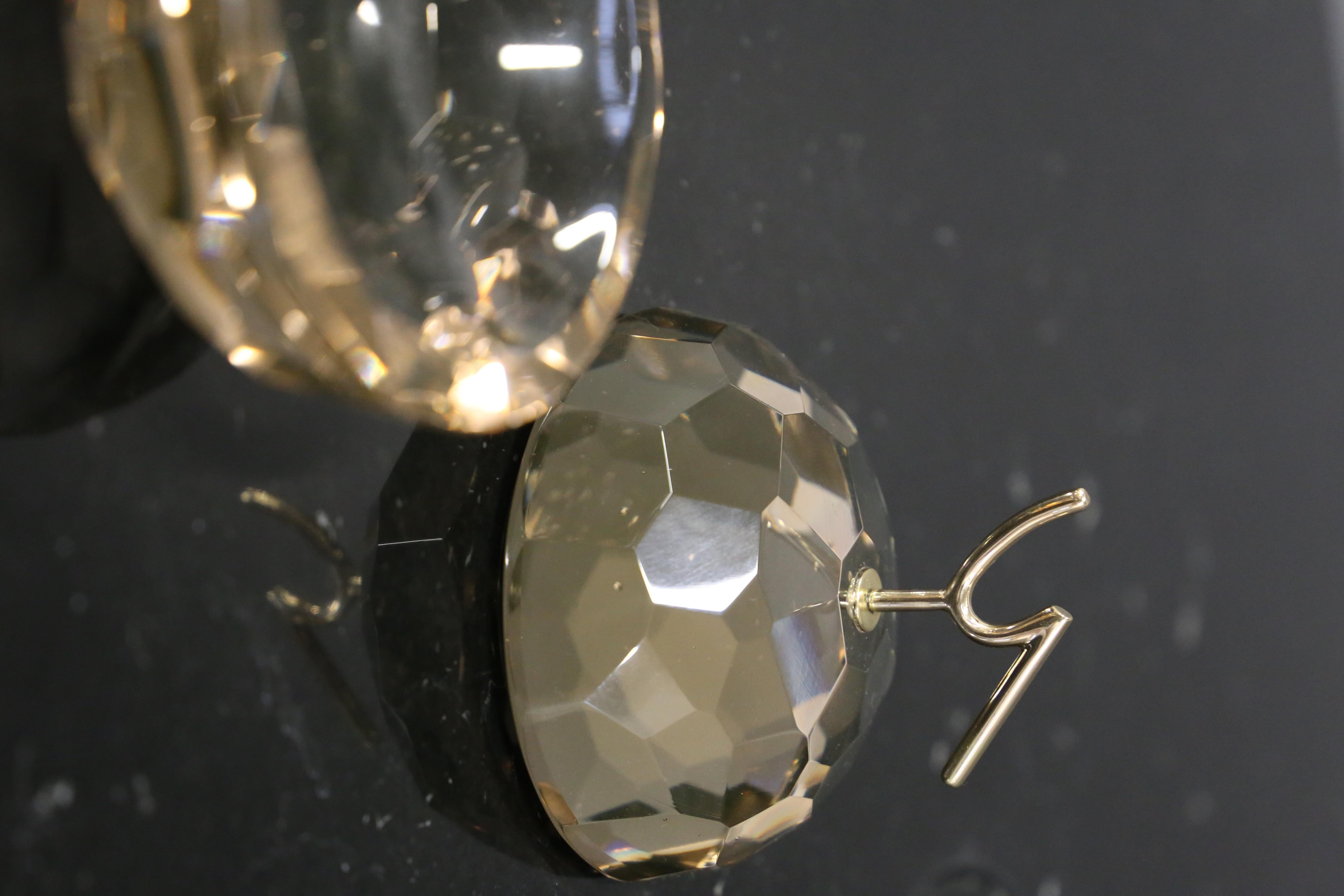 Ghir Studio Rosa Juwelenschachtel aus Messing und Glas im Angebot 3