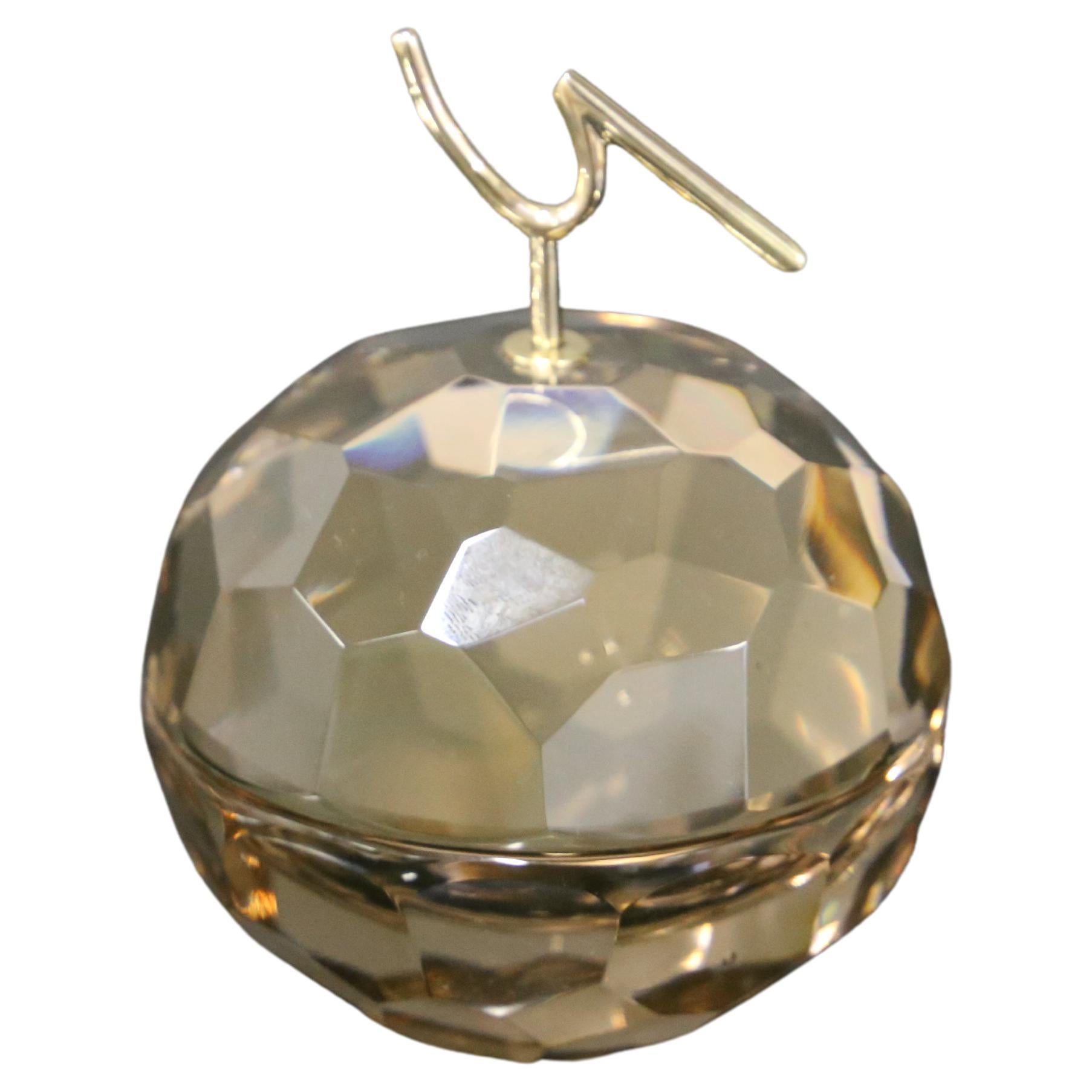 Ghir Studio Rosa Juwelenschachtel aus Messing und Glas im Angebot