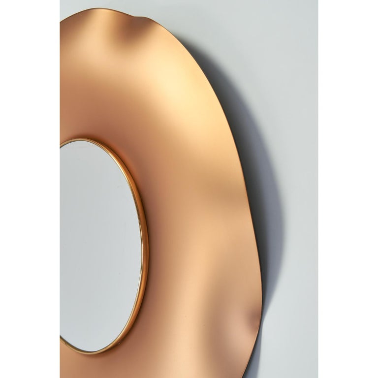 Modern Ghiro Studio Undulating Mirror in Solid Colored Glass, 2018 For Sale