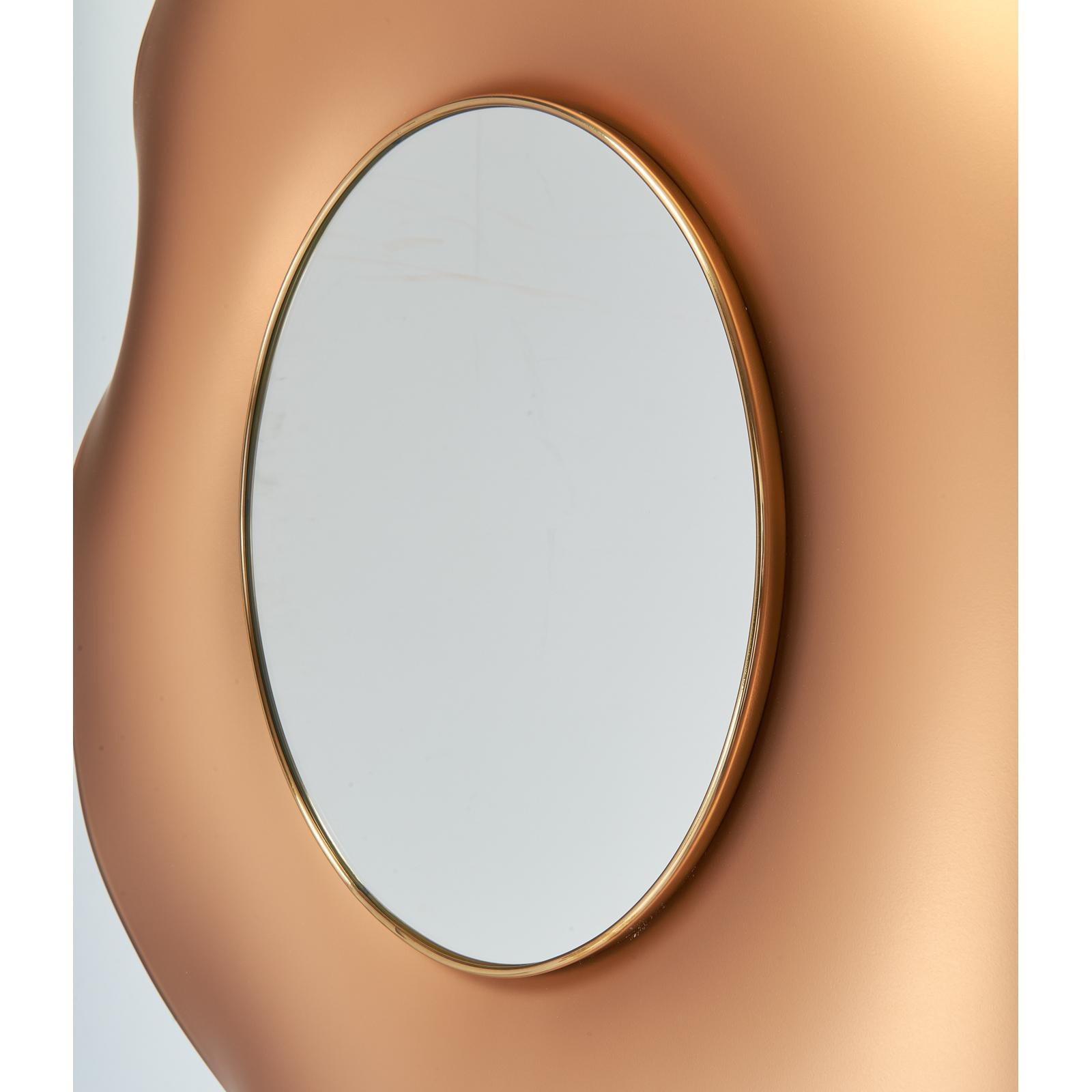 Italian Ghiro Studio Undulating Mirror in Solid Colored Glass, 2018 For Sale