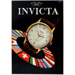 Ghisi's original poster for Invicta 1837 - 17 Jewels Antimagnetic Swiss watch