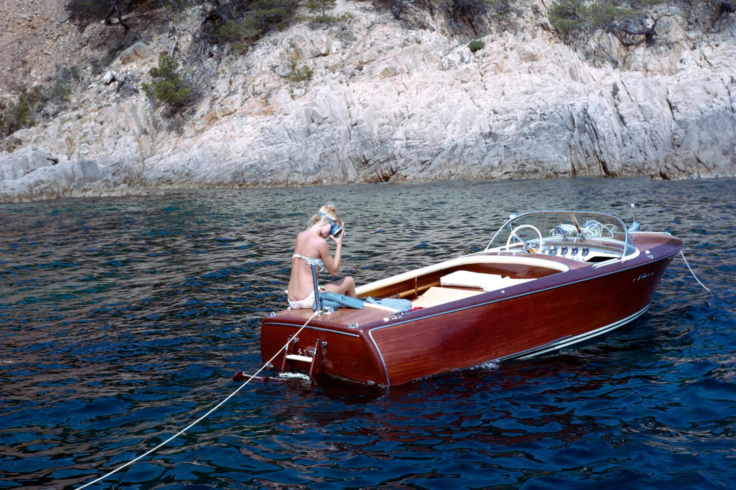 Ghislain Dussart Figurative Photograph - 'Riva Boat Bardot' 1964 Brigitte Bardot St Tropez - HUGE OVERSIZE C print