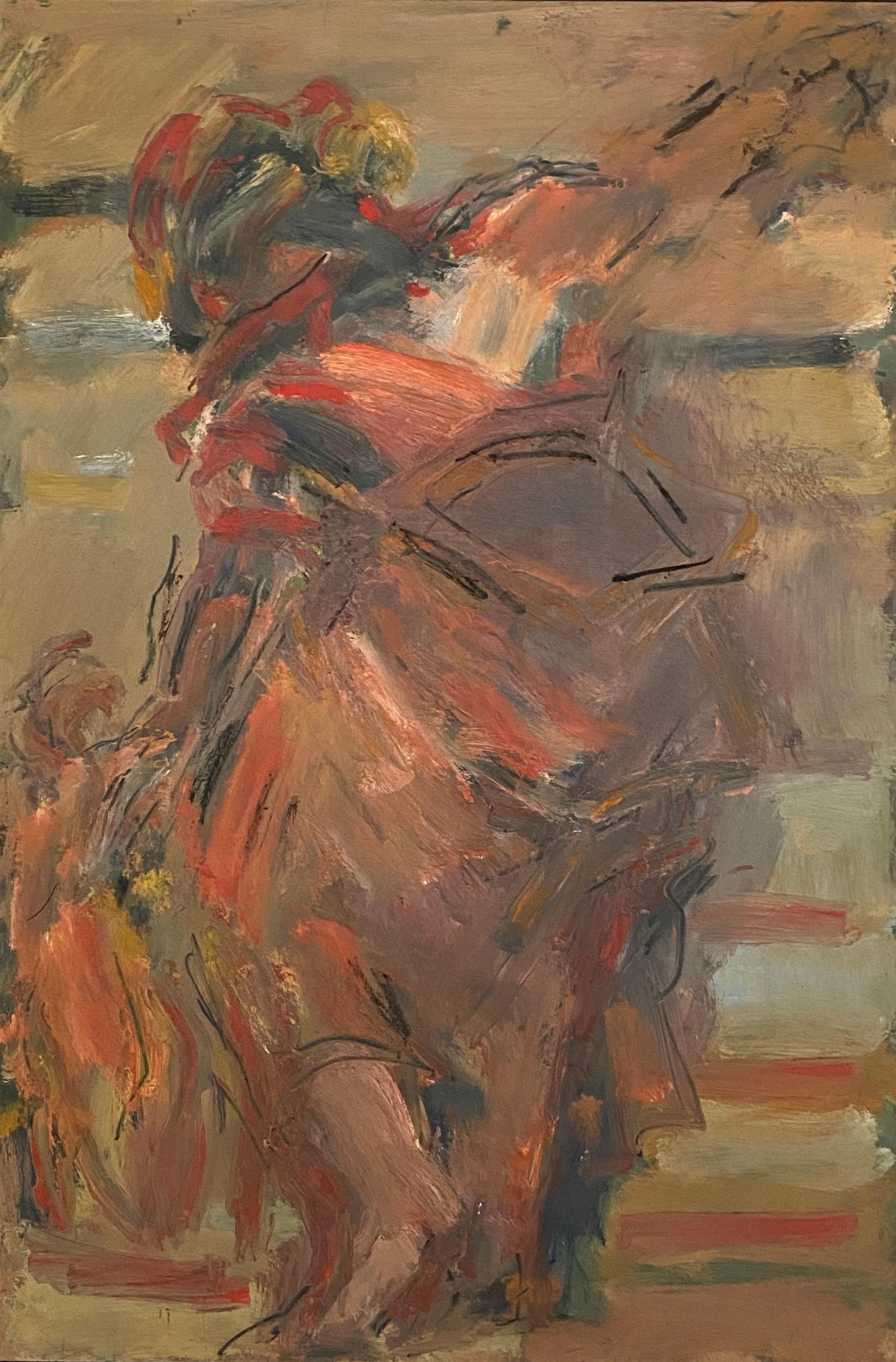 Figurative Painting di Ghislaine Howard - Dopo Tintoretto" Pittura figurativa contemporanea ispirata. Rosso, arancione e nero