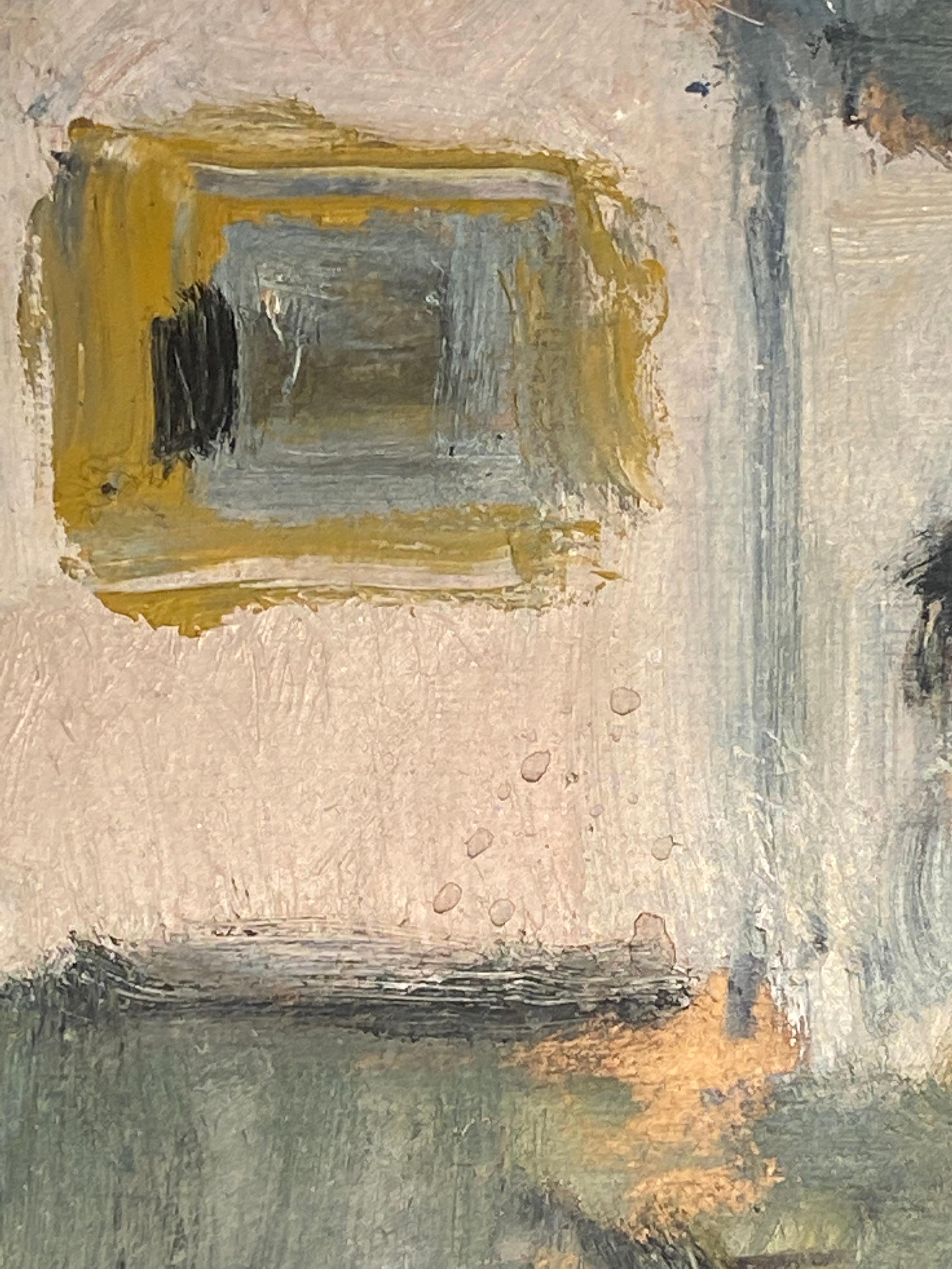 'Cordelia' Pintura figurativa de interior de una mujer en un cálido naranja, negro en venta 2