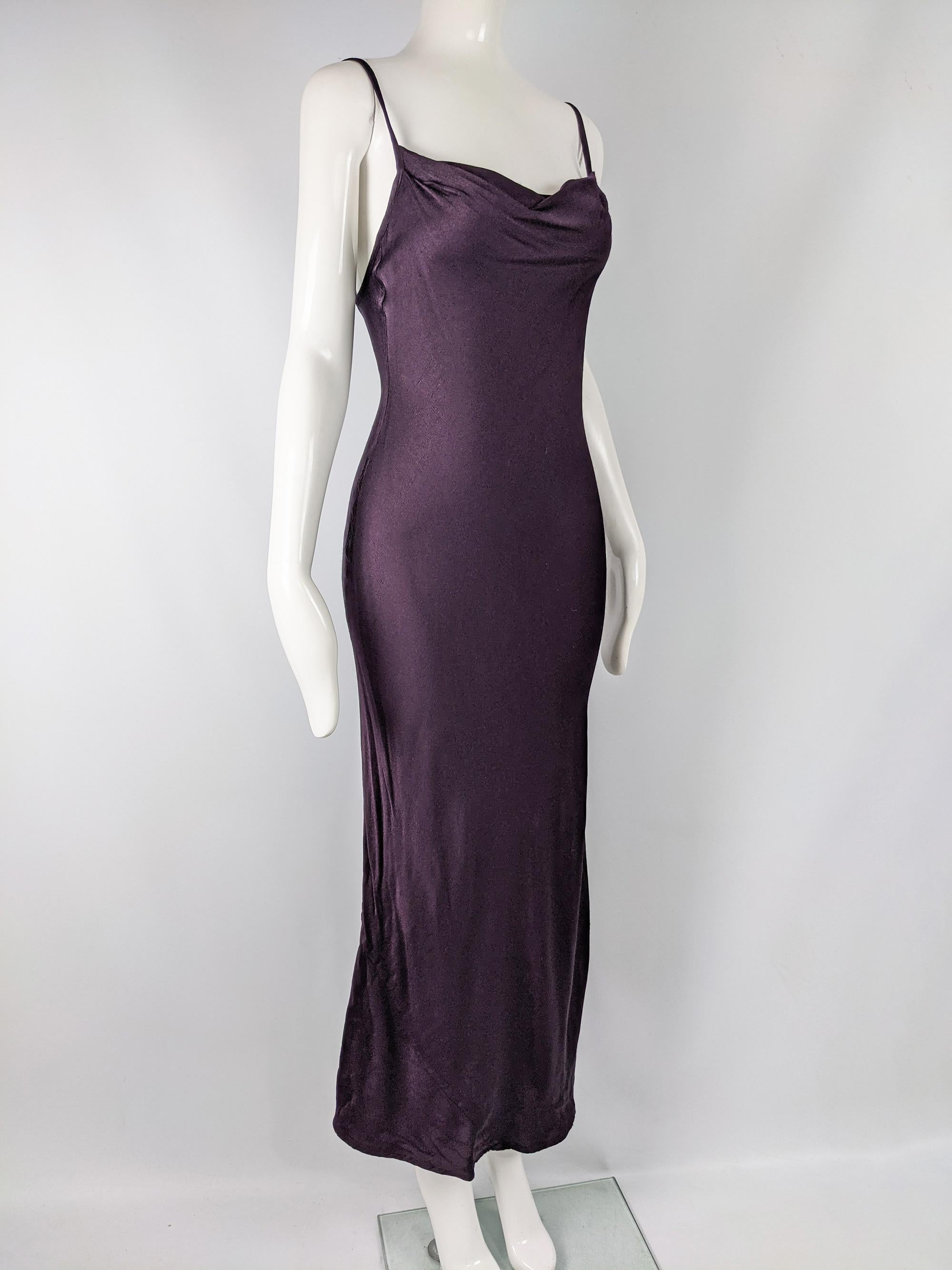 Ghost 1990s Vintage Bias Cut Rückenfrei Cowl Neck Abendkleid Damen