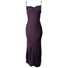 Ghost 1990s Vintage Bias Cut Backless Cowl Neck Evening Dress