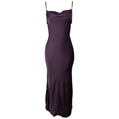 Ghost 1990s Vintage Bias Cut Rückenfrei Cowl Neck Abendkleid