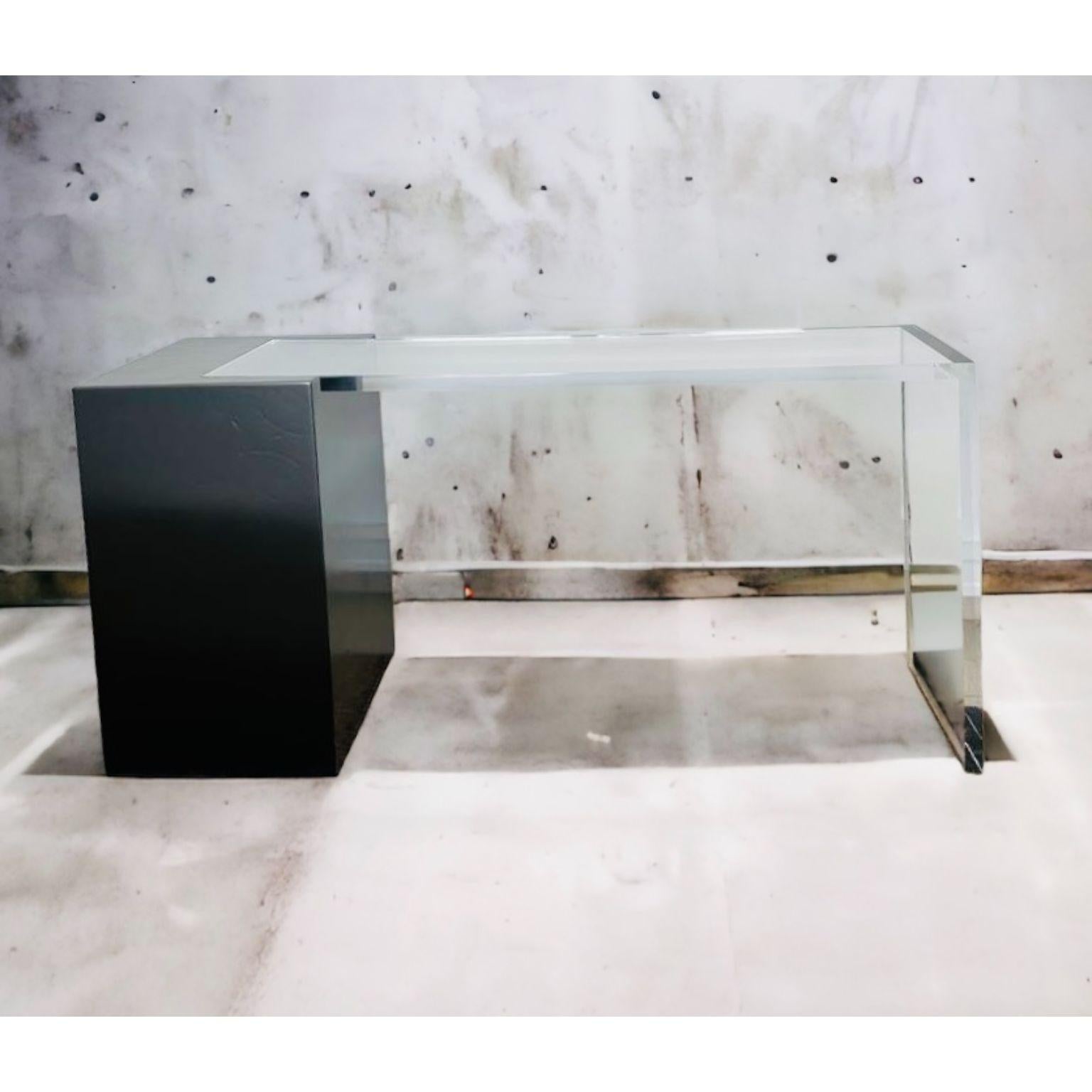Ghost Black Console Table by Charly Bounan
One of a Kind
Dimensions: D 35 x W 150 x H 75 cm. 
Materials: Acrylic glass and painted steel.

Also available in a different color option. Please contact us.

Charly Bounan, is a Parisian designer renowned