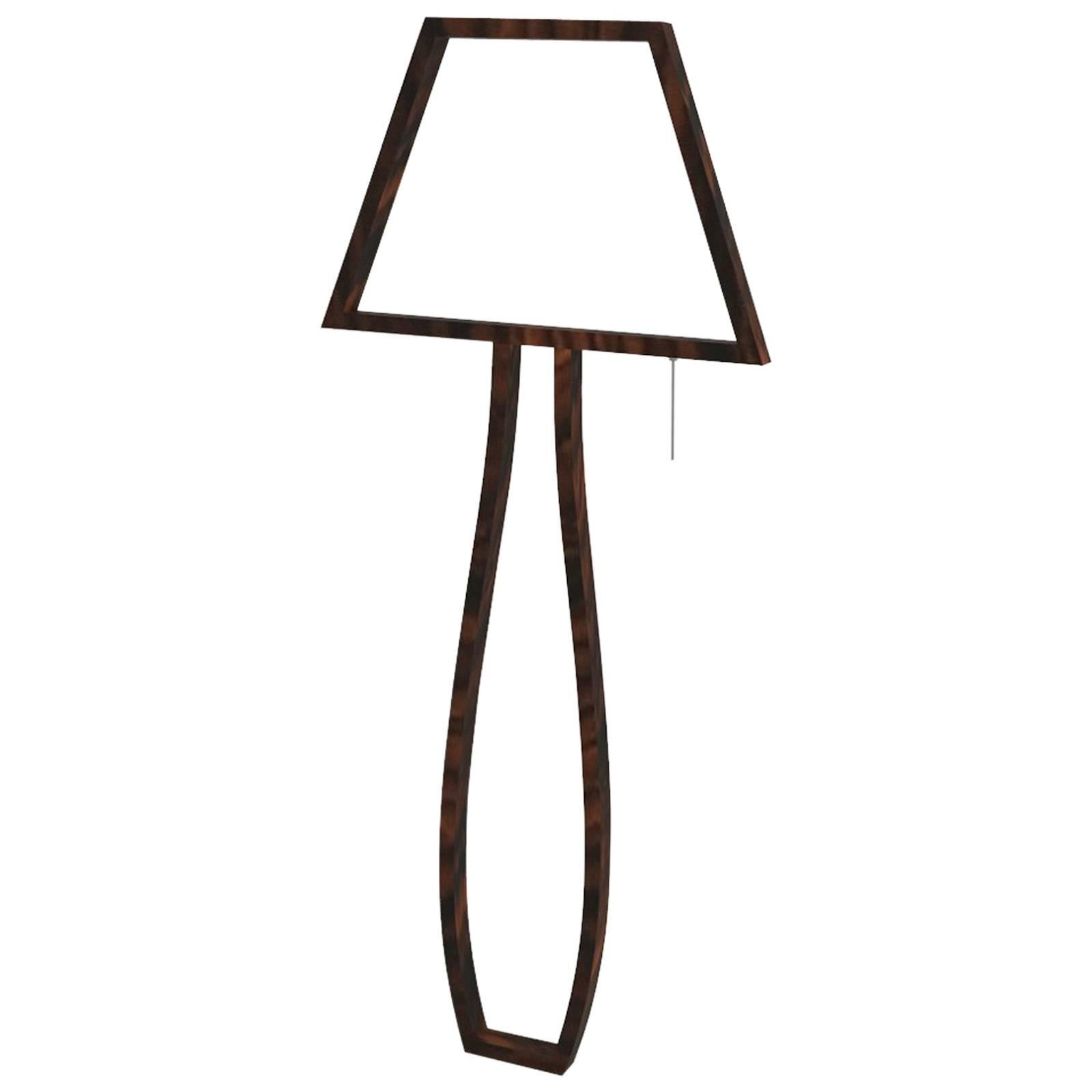 Ghost Brazilian Contemporary Wood Silhouette of a Floor Lamp by Lattoog