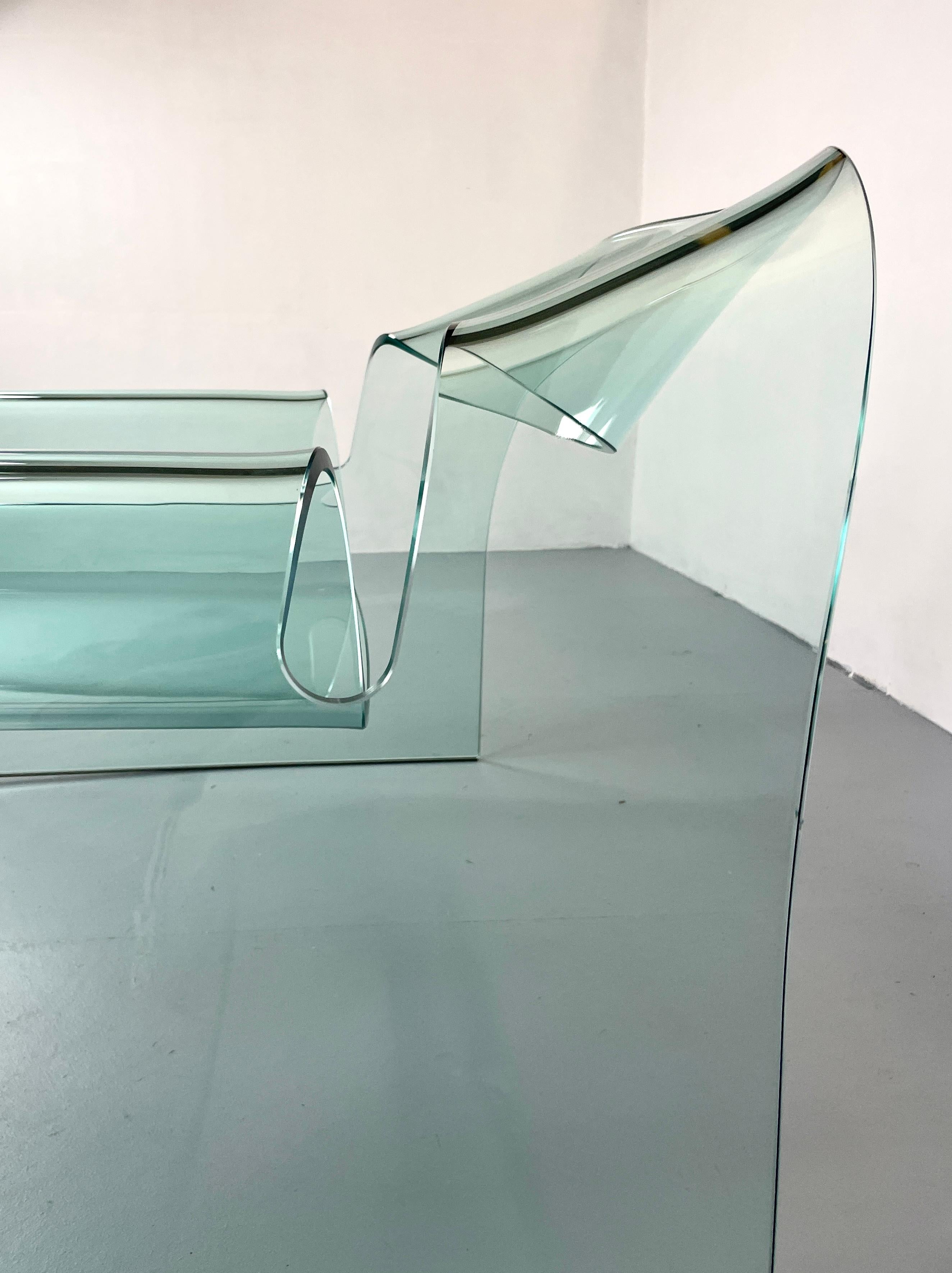 Post-Modern Ghost Chair by Cini Boeri for Fiam Glass Armchair