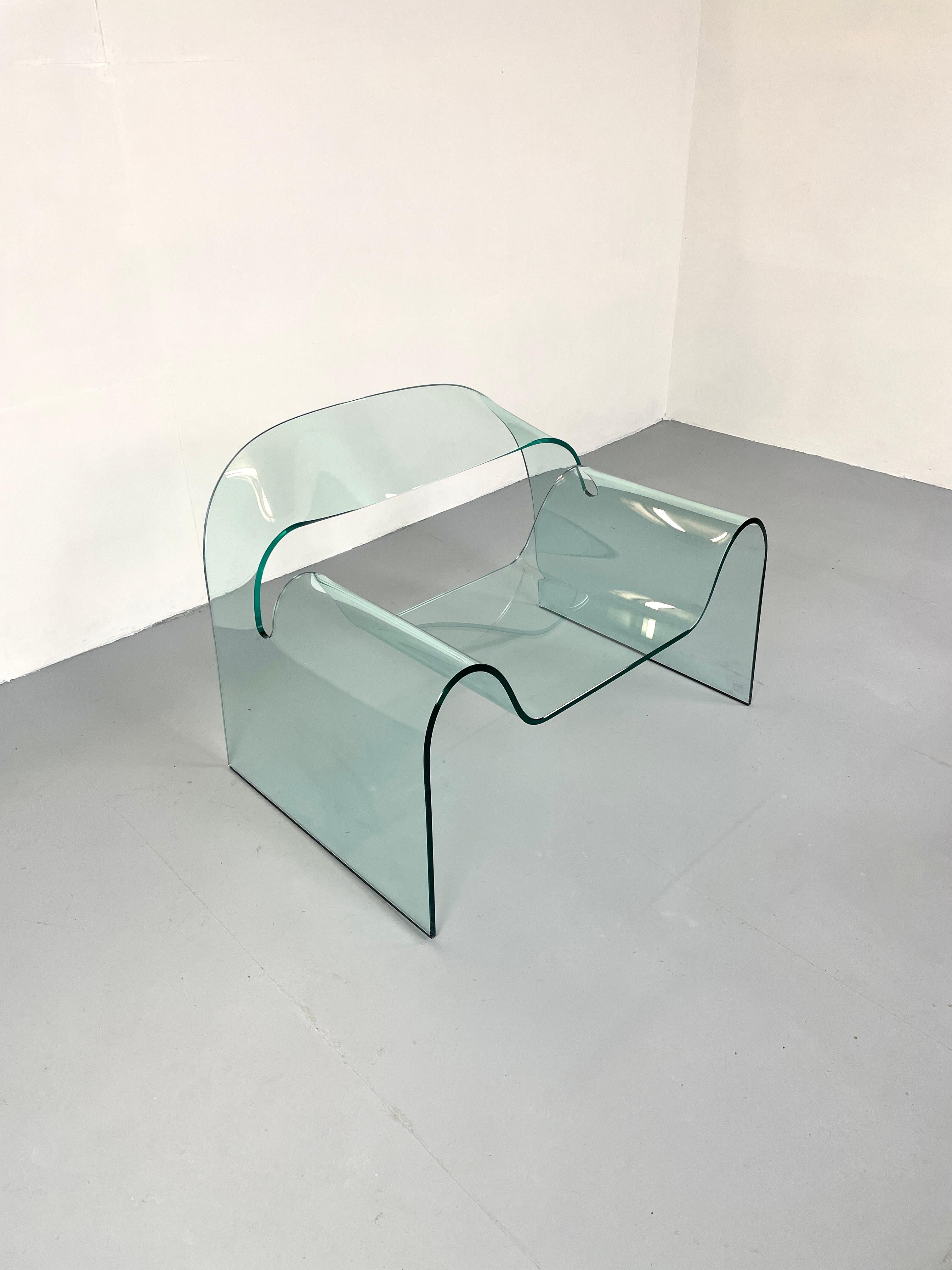 Italian Ghost Chair by Cini Boeri for Fiam Glass Armchair