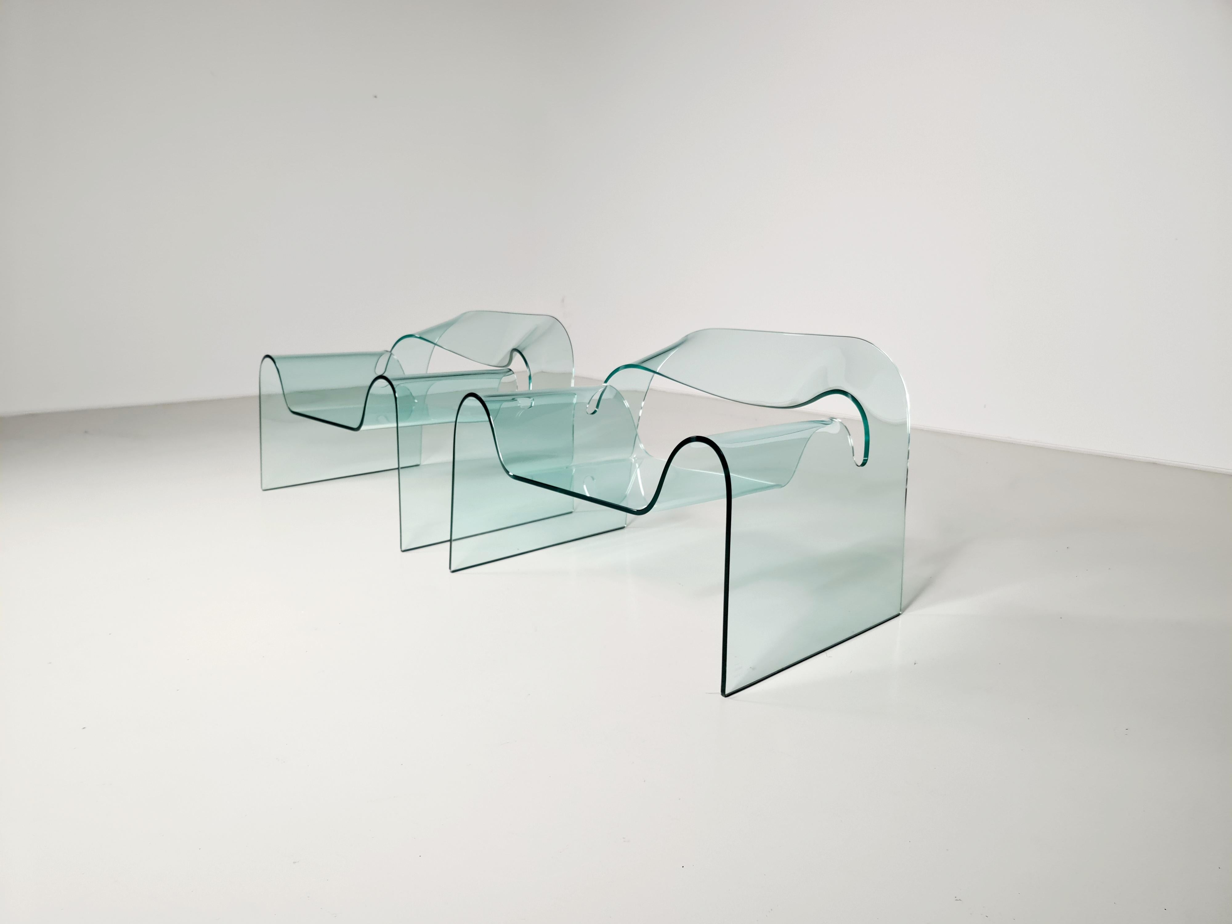 Mid-Century Modern Ghost Chair by Cini Boeri for Fiam Italy, 1980s