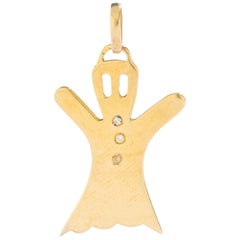 Pendentif en or jaune 18 carats avec diamant Ghost