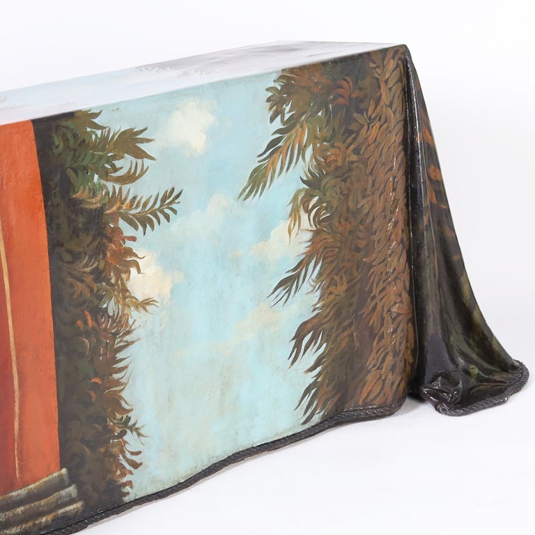 Ghost Drapery Console with Painted Leopard For Sale at 1stDibs
