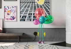 Contemporary Limited Edition Mixed Media Floor Light Ghost by Taras Yoom