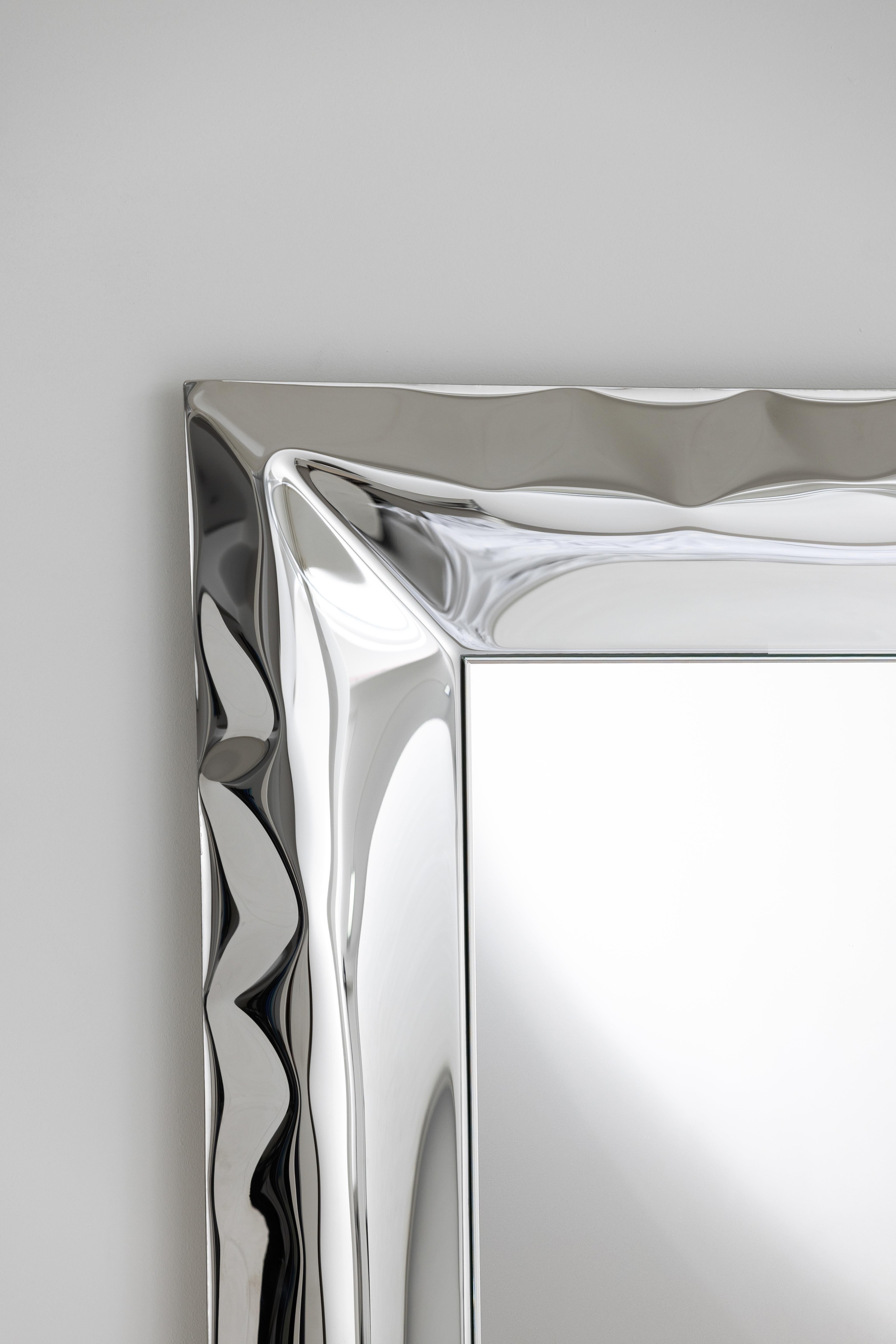 'Ghost' inflated metal full length mirror, stainless steel and glass In New Condition In Newcastle Upon Tyne, GB