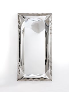 'Ghost' inflated metal full length mirror, stainless steel