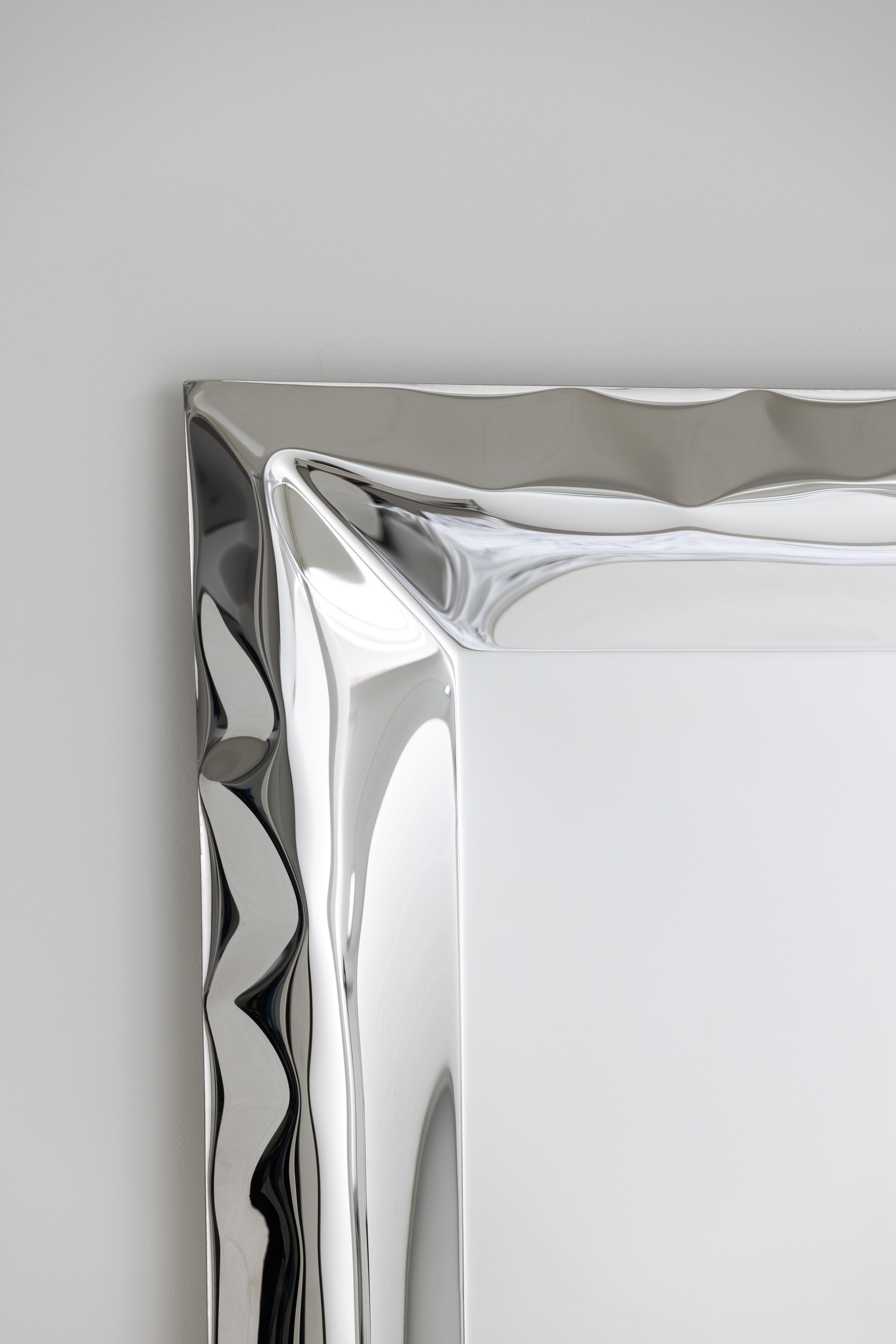 'Ghost' inflated metal full length mirror, stainless steel In New Condition In Newcastle Upon Tyne, GB