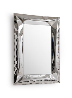 'Ghost' inflated metal medium mirror, stainless steel and glass