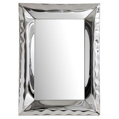 'Ghost' inflated metal medium mirror, stainless steel and glass