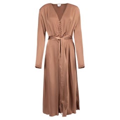 Ghost London Women's Brown Belted Long Sleeved Midi Dress