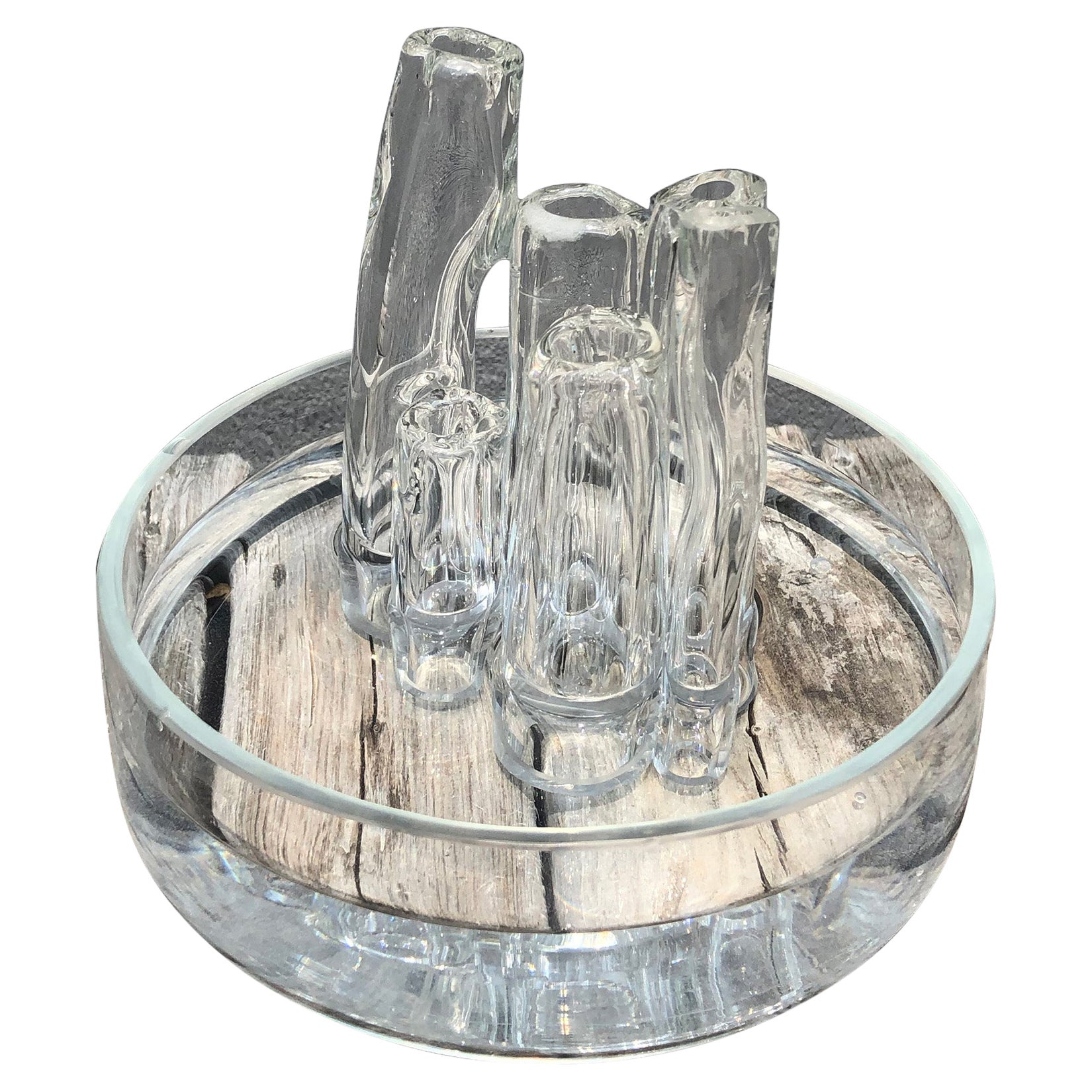Ghost Pipe Sculptural Glass Flower Vase For Sale