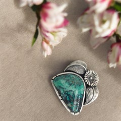 Ghost Run Ring: Sterling Silver & Apache Turquoise by Rob Sherman